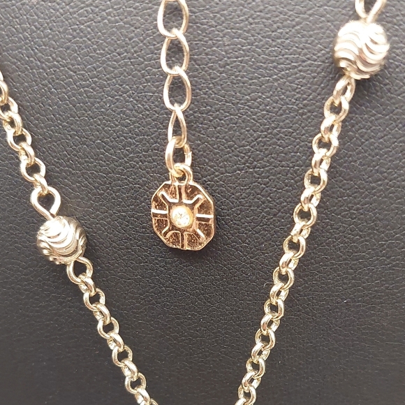 MONET Goldtone Swirly Balls Tassel Necklace EVC - Picture 9 of 12